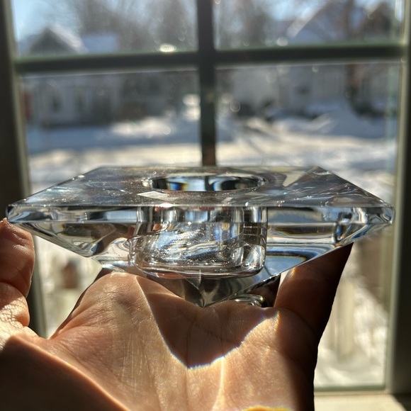 Miller Rogaska Candle Holder Tango Clear Glass 5 Inch Made in Slovenia - Picture 6 of 6